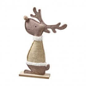 Paquet de 4 rennes en feutrine sur socle bois - Pennar - Décoration - Grossiste