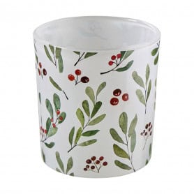 Paquet de 4 photophores feuilles - Branche de gui - Décoration - Grossiste