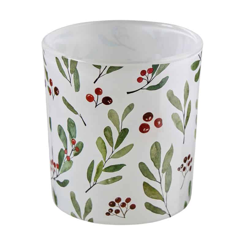 Paquet de 4 photophores feuilles - Branche de gui - Décoration - Grossiste
