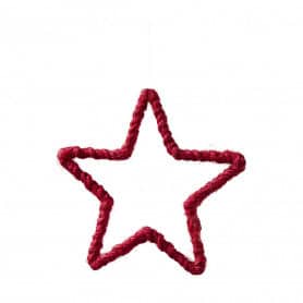 Etoile rouge en corde 15cm - Dalim - Décoration - Grossiste
