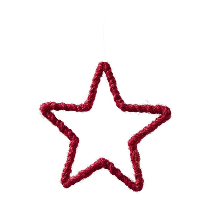 Etoile rouge en corde 15cm - Dalim - Décoration - Grossiste