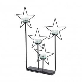 Bougeoir 4 étoiles en métal avec socle - Diadem - Décoration - Grossiste