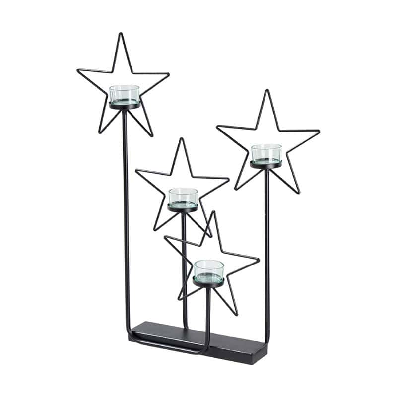 Bougeoir 4 étoiles en métal avec socle - Diadem - Décoration - Grossiste Bougeoir 4 étoiles en métal avec socle - Diadem - Décoration - Grossiste
