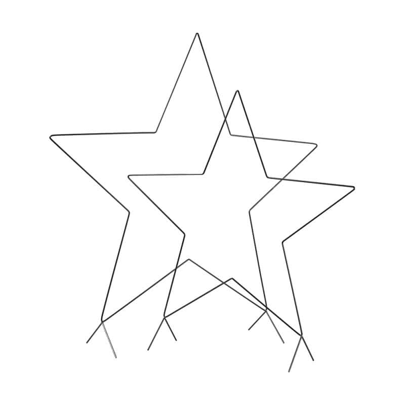 Ensemble de 2 étoiles en métal sur pied - Stern - Décoration - Grossiste Ensemble de 2 étoiles en métal sur pied - Stern - Décoration - Grossiste