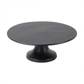 Plateau en métal noir sur pied D. 25cm - Sublim - Décoration - Grossiste