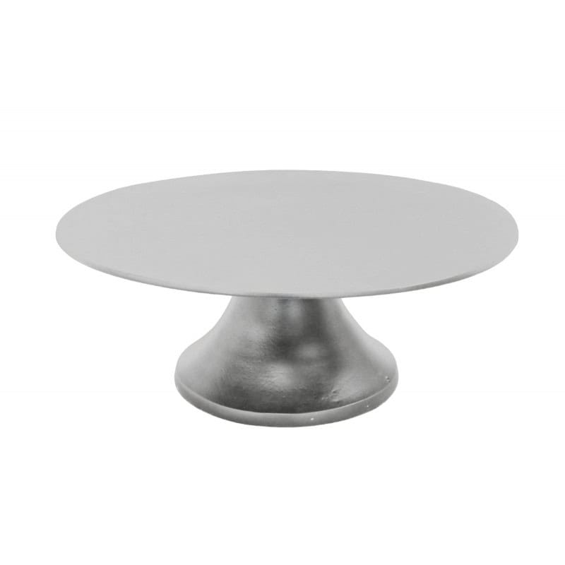 Plateau en métal argent sur pied D. 25cm - Sublim - Décoration - Grossiste