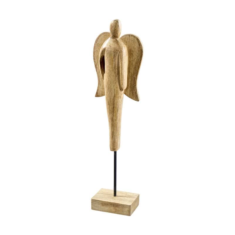 Statuette d'ange en bois H. 41cm - Patsas - Décoration - Grossiste Statuette d'ange en bois H. 41cm - Patsas - Décoration - Grossiste