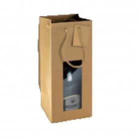 Sac kraft à fenêtre pour spiritueux 12x11x28cm - Lapenra - Emballage - Grossiste