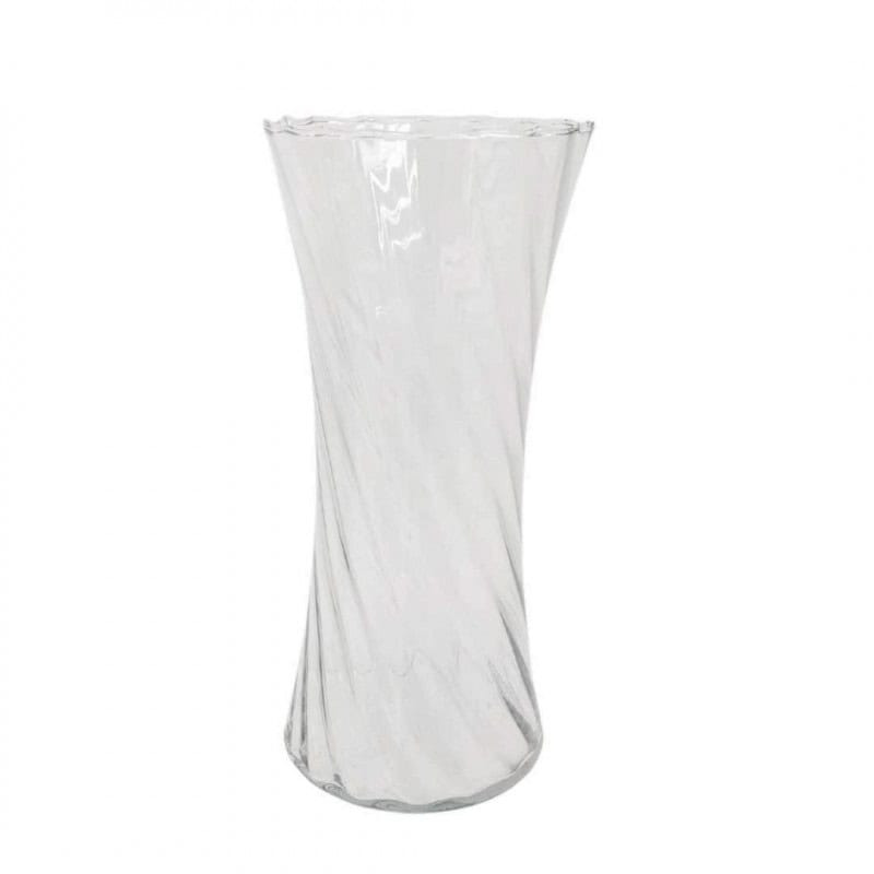 Vase en verre D. 12 x H. 25cm - Torsadé - Contenants - Grossiste Vase en verre D. 12 x H. 25cm - Torsadé - Contenants - Grossiste