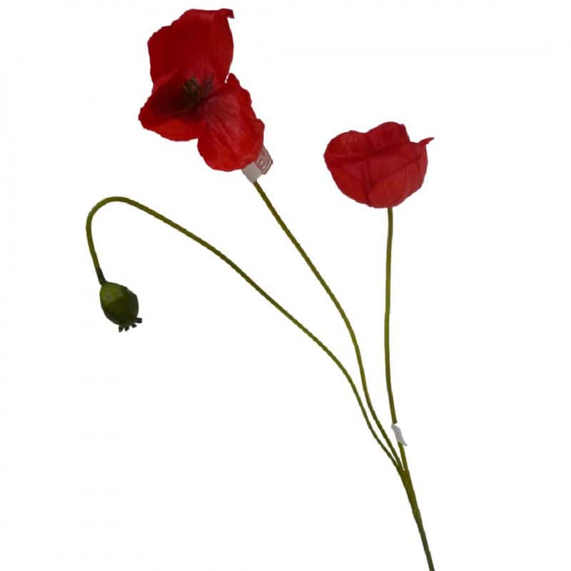Branche de pavot artificiel - Champêtre - Décoration - Grossiste