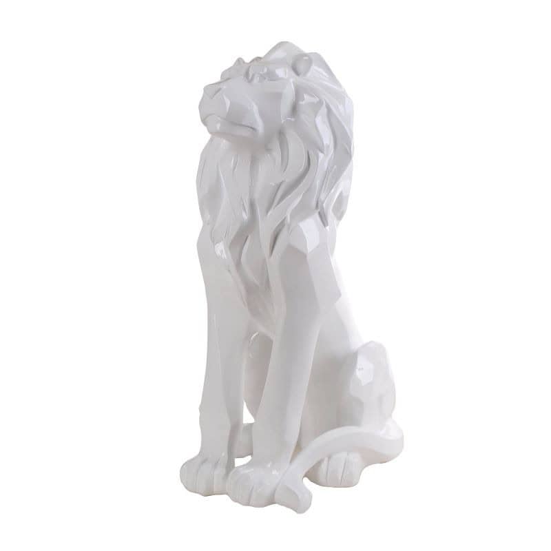 Lion en résine blanc animaux décoration grossiste Lion en résine blanc animaux décoration grossiste