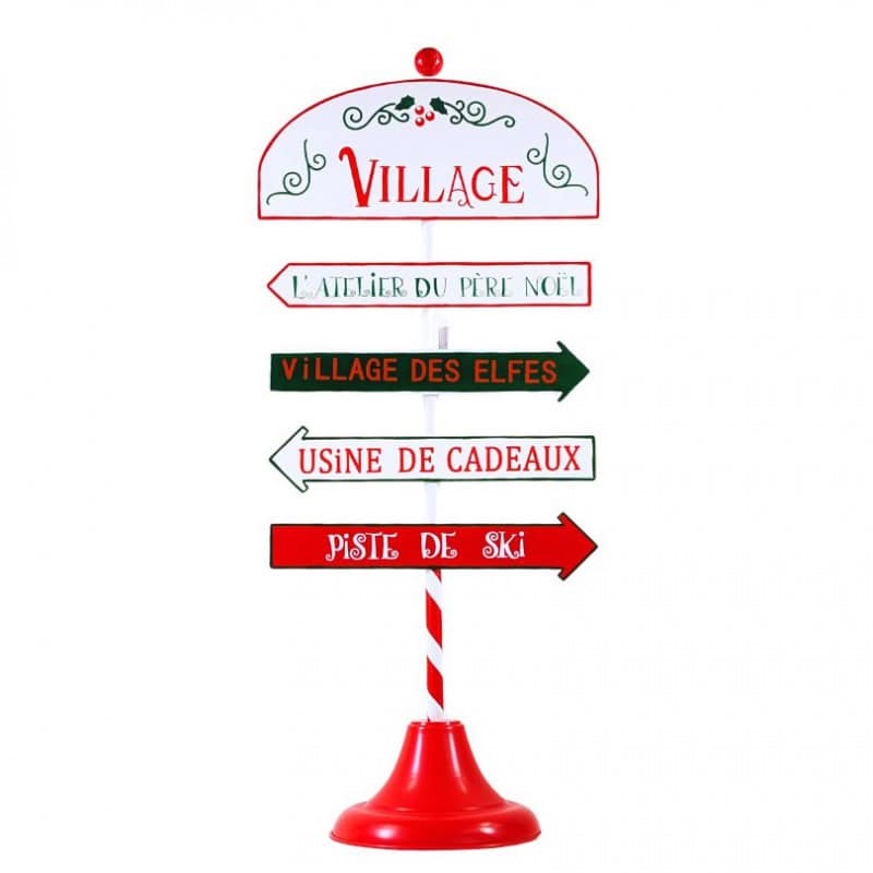 Pancarte directions noël décoration à poser grossiste