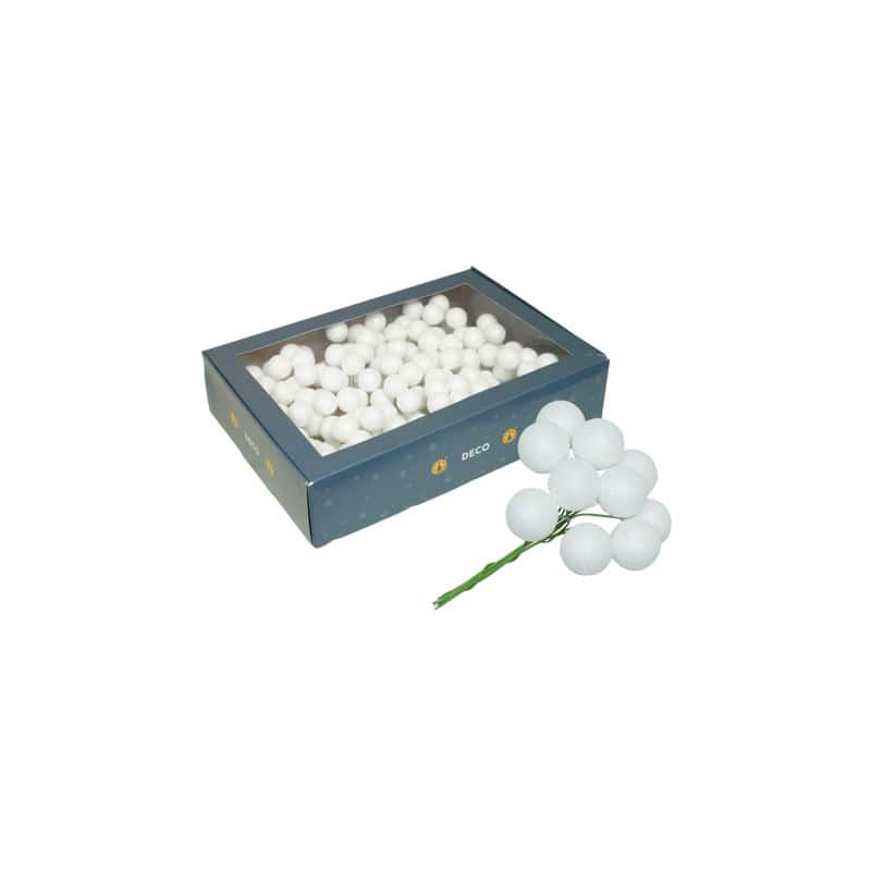 Boite de 24 boules paillettes sur pics décoration noël grossiste