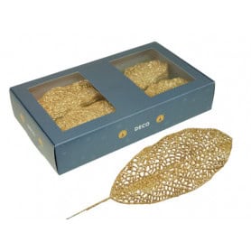 Boite de 48 feuille en paillettes décoration noël grossiste