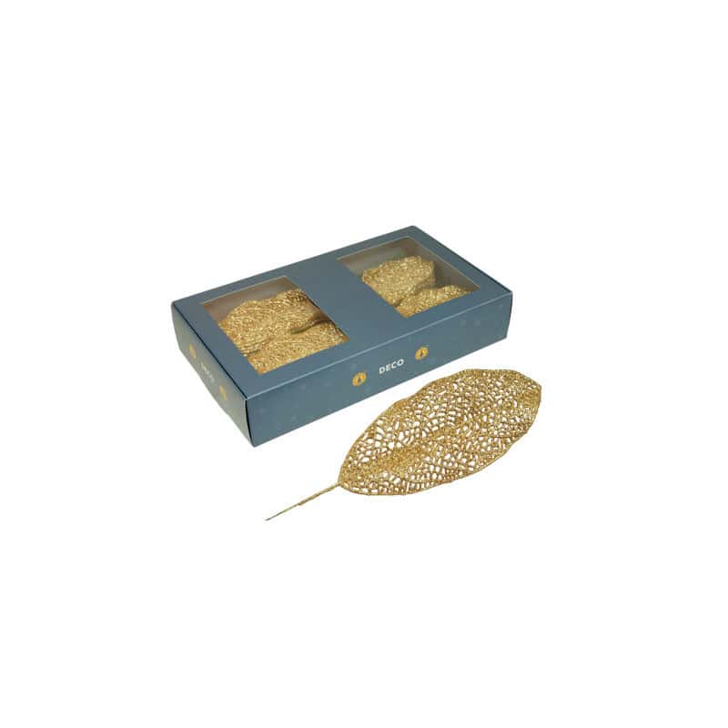 Boite de 48 feuille en or paillettes décoration noël grossiste