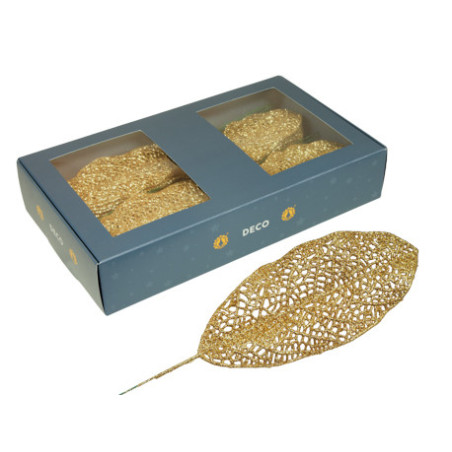 Boite de 48 feuille en paillettes décoration noël grossiste