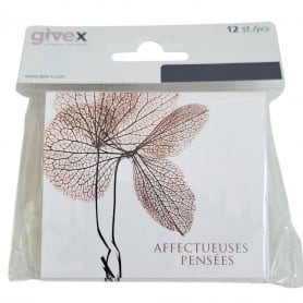 12 cartes de circonstance Affectueuses pensées Mariza - Matériel pour fleuriste