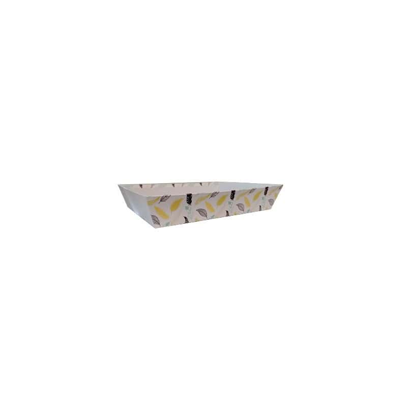 Barquette en kraft décoré 2 tailles - Plumes -Emballage - Panier garnis Barquette en kraft décoré 2 tailles - Plumes -Emballage - Panier garnis
