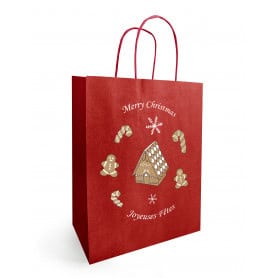 Paquet de 50 sacs kraft rouge Noël - Hansel - Emballage - Grossiste