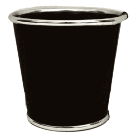 Cache-pot rond en zinc noir - Alliances - Contenants - Grossiste