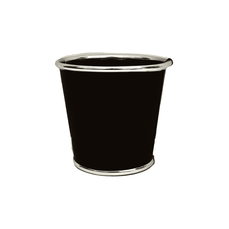 Cache-pot rond en zinc noir - Alliances - Contenants - Grossiste
