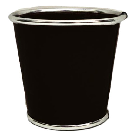 Cache-pot rond en zinc noir - Alliances - Contenants - Grossiste