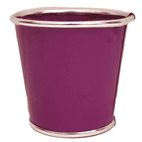 Cache-pot rond en zinc violet - Alliances - Contenants - Grossiste