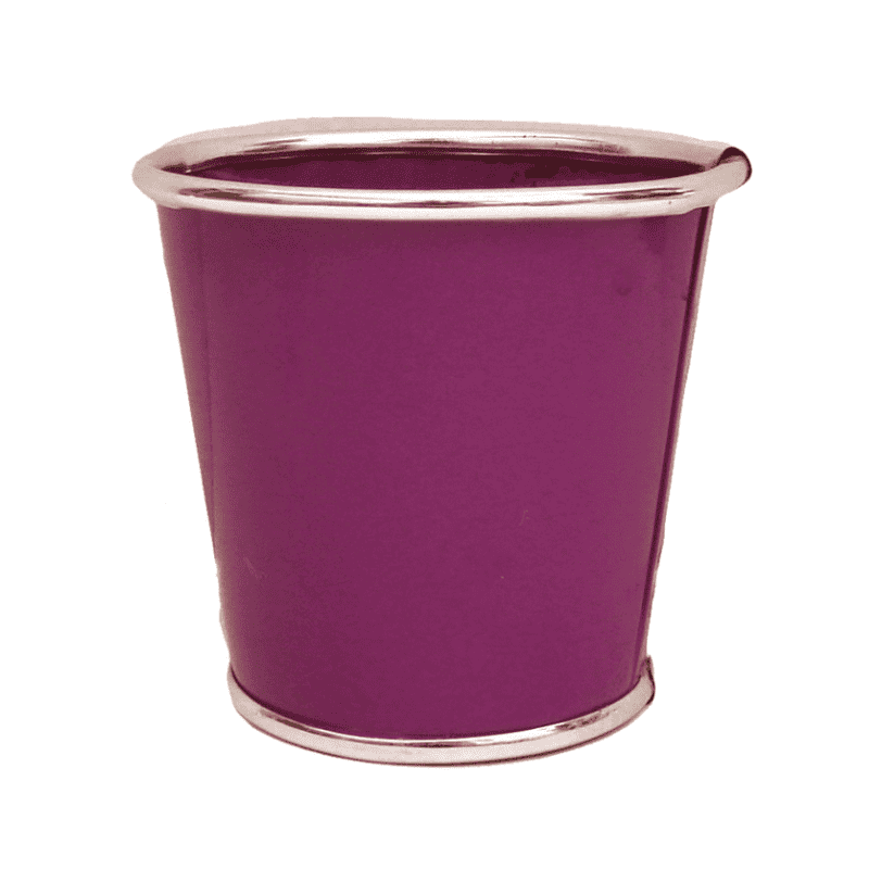 Cache-pot rond en zinc violet - Alliances - Contenants - Grossiste
