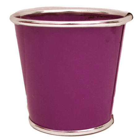 Cache-pot rond en zinc violet - Alliances - Contenants - Grossiste