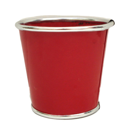 Cache-pot rond en zinc rouge 3 tailles - Alliances - Contenants - Grossiste