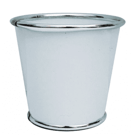 Cache-pot rond en zinc blanc 3 tailles - Alliances - Contenants - Grossiste