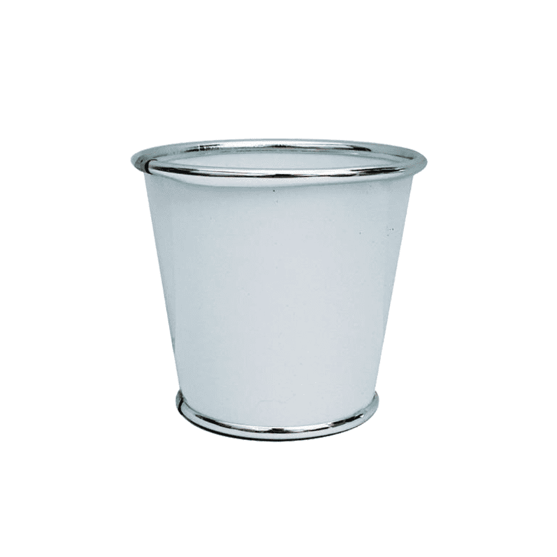Cache-pot rond en zinc blanc 3 tailles - Alliances - Contenants - Grossiste Cache-pot rond en zinc blanc 3 tailles - Alliances - Contenants - Grossiste