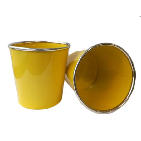 Cache-pot en zinc jaune - Bague - Contenants - Grossiste