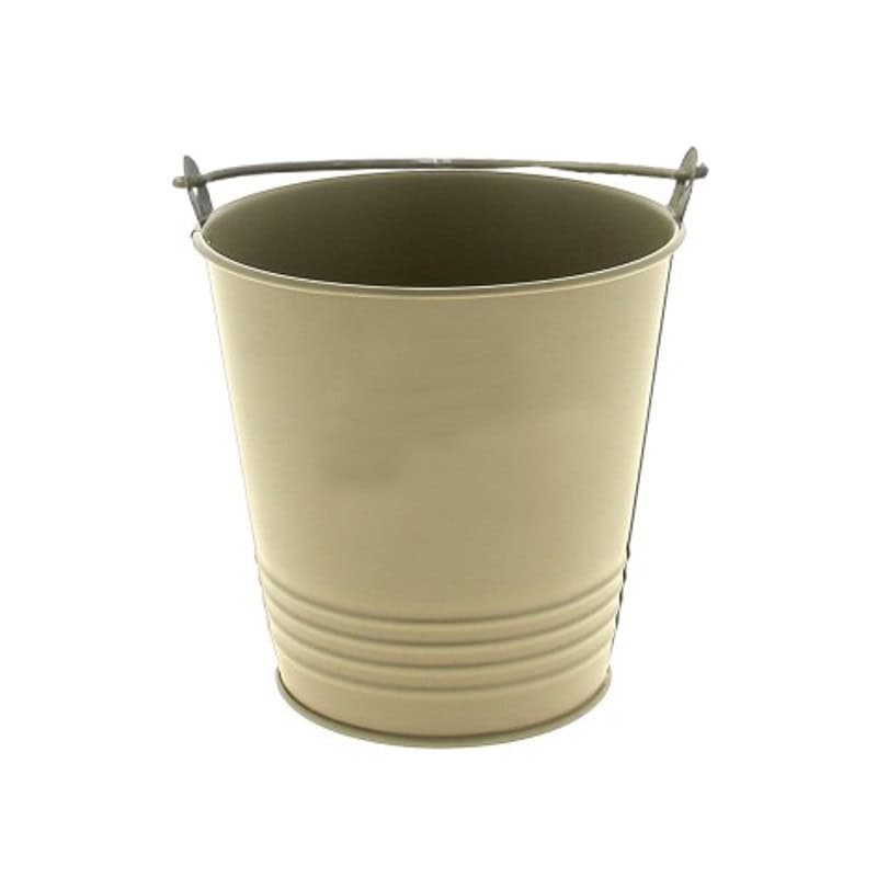 Cache-pot en zinc taupe avec anse - Yvana - Contenants - Grossiste Cache-pot en zinc taupe avec anse - Yvana - Contenants - Grossiste