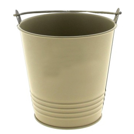 Cache-pot en zinc taupe avec anse - Yvana - Contenants - Grossiste