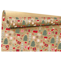 Papier Cadeau Noël - Lot De 6 Feuilles Motifs Festifs | 70x40 Cm, Papier Résistant Et écologique | Pour Emballages Créatifs