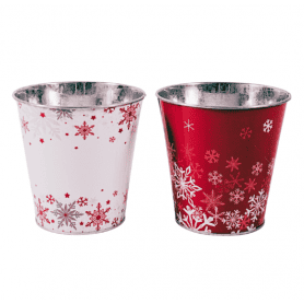 Cache-pot conique en zinc - Flocons - Contenants - Grossiste