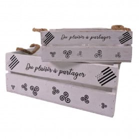 Ensemble de 2 caisses en bois - Bretagne - Décoration - Grossiste