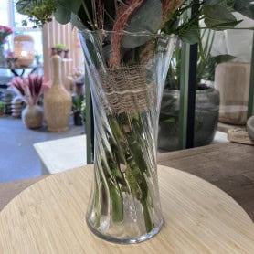 Vase en verre D. 12 x H. 25cm - Torsadé - Contenants - Grossiste
