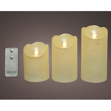Paquet de 3 bougies LED avec télécommande - Judy - Décoration - Grossiste