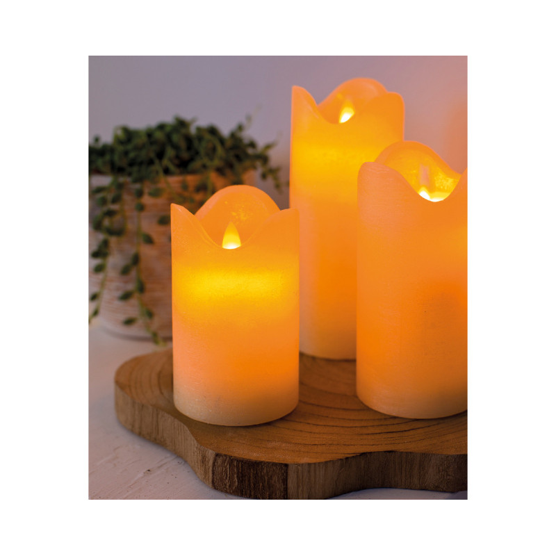 Paquet de 3 bougies LED avec télécommande - Judy - Décoration - Grossiste