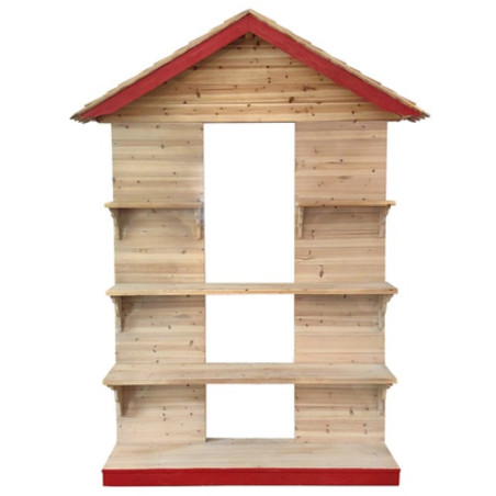Etagère chalet en bois 180x50x240cm - Kabane - Décoration - Mobilier - Grossiste