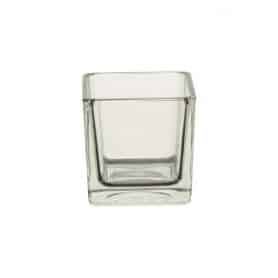 Vase cube en verre pour composition florale  - matériel fleuriste