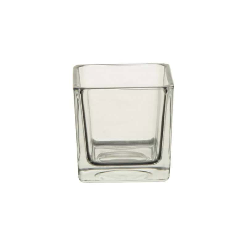 Vase cube en verre pour composition florale - matériel fleuriste Vase cube en verre pour composition florale - matériel fleuriste
