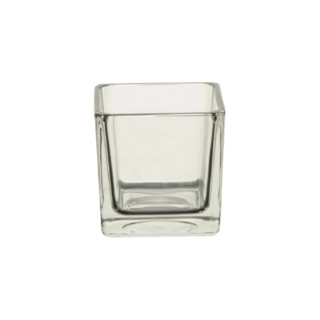 Vase cube en verre pour composition florale  - matériel fleuriste