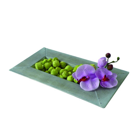 Plateau rectangle en zinc naturel