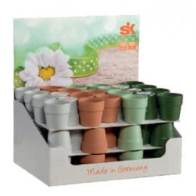 Carton de 20 cache-pots D. 10cm x H. 9cm (assortiment 4 couleurs) - Lima