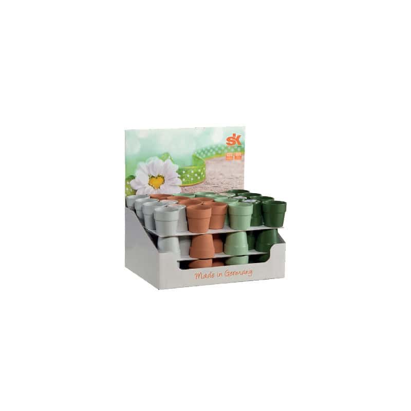 Carton de 20 cache-pots D. 10cm x H. 9cm (assortiment 4 couleurs) - Lima Carton de 20 cache-pots D. 10cm x H. 9cm (assortiment 4 couleurs) - Lima
