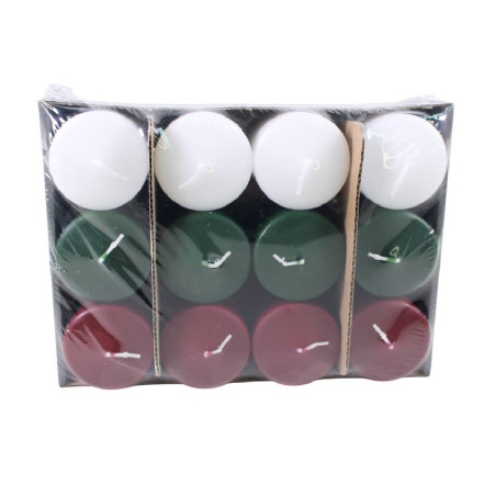 Paquet de 12 bougies cylindre (assortiment 3 couleurs) - Italy - Grossiste