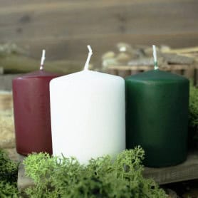 Paquet de 12 bougies cylindre (assortiment 3 couleurs) - Italy - Grossiste